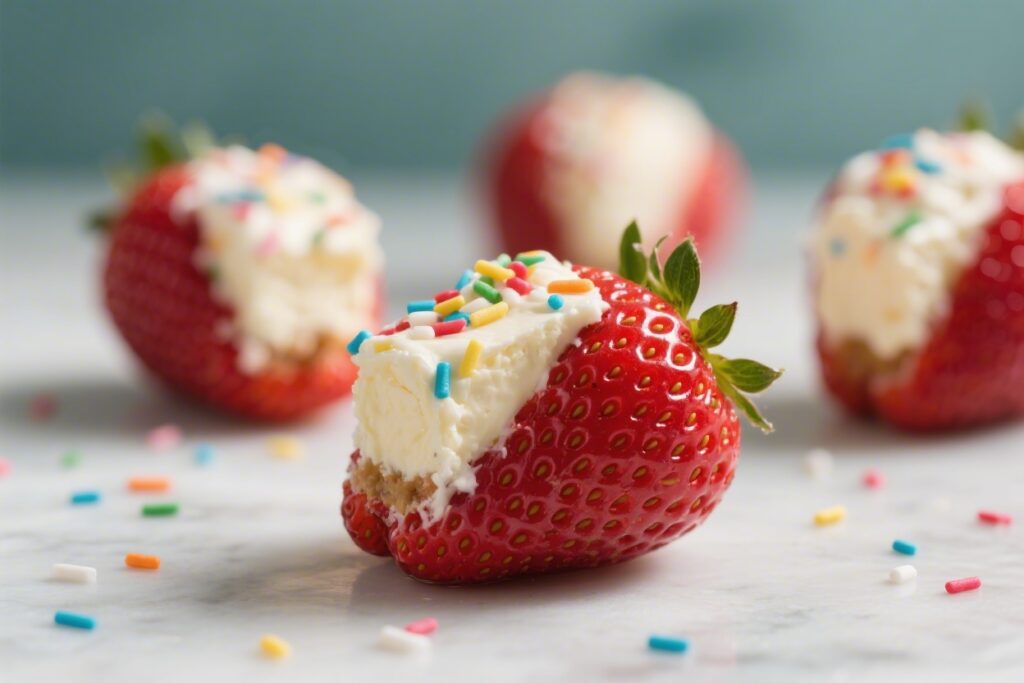 Funfetti Cheesecake Stuffed Strawberries
