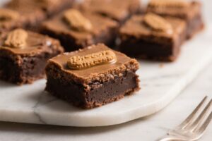 Biscoff Cookie Butter Brownies - Fudgy Brownies With a Cozy Spice Twist