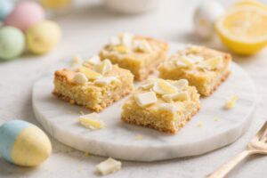Lemon and White Chocolate Easter Blondies