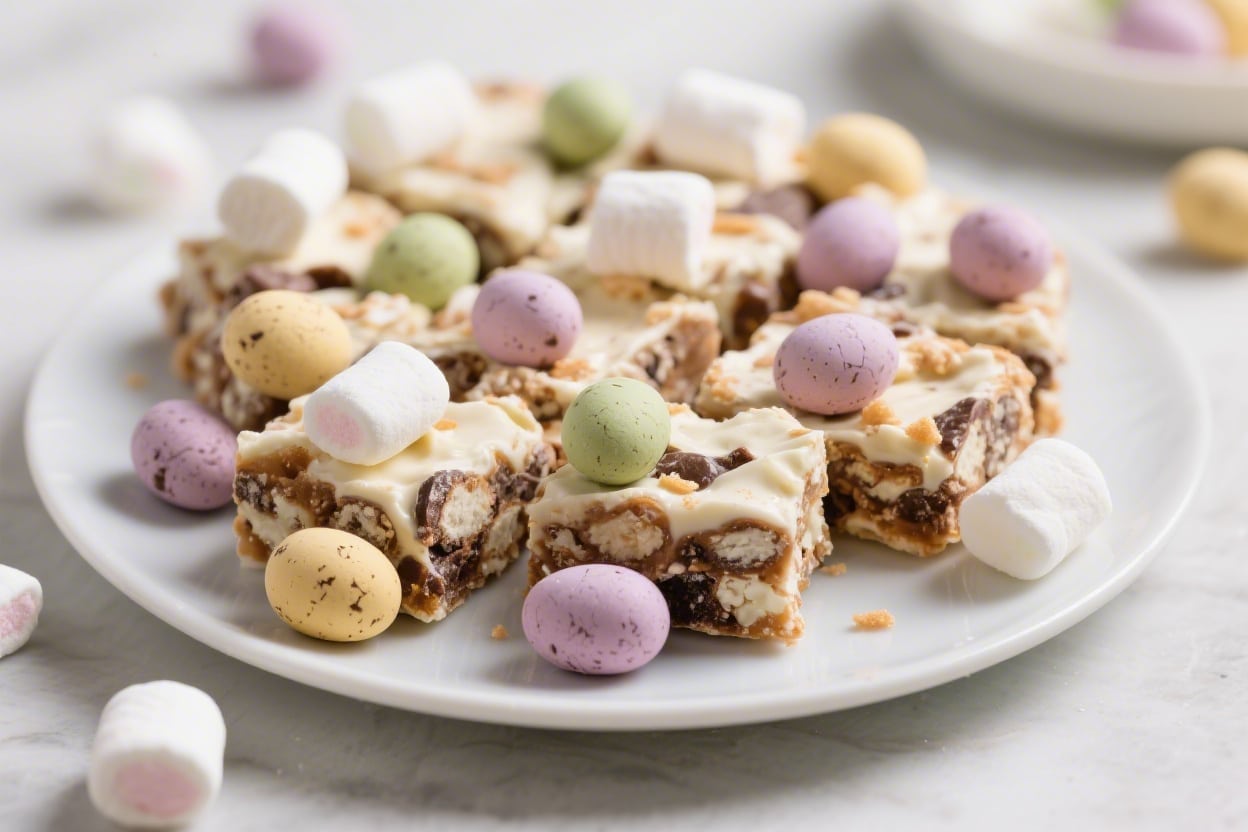 Easter Rocky Road With Mini Eggs And Marshmallows