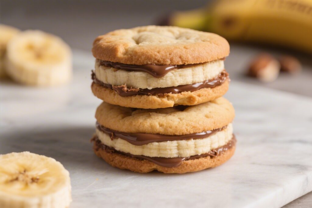 Banana and Nutella Stuffed Cookies