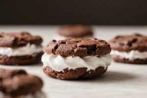 Marshmallow Fluff Stuffed Chocolate Cookies