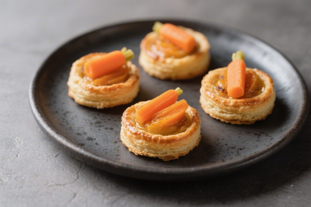 Mini Puff Pastry Carrot Tarts