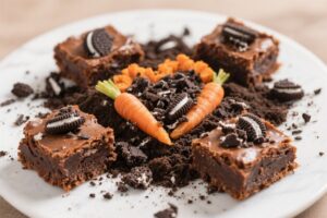 Carrot Patch Brownies with Crushed Oreo