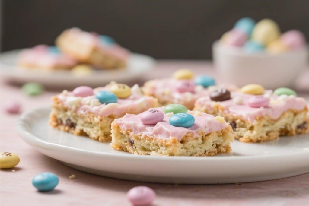 Pastel M&M Easter Cookie Bars