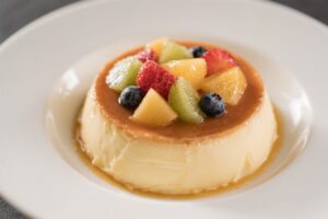 Creamy Fruit Custard Dessert With Mixed Fruit
