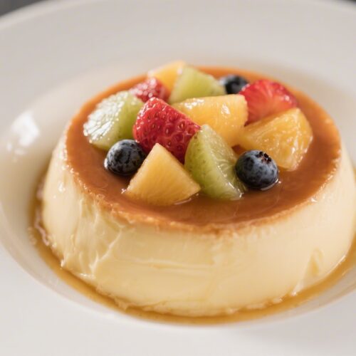 Creamy Fruit Custard Dessert With Mixed Fruit