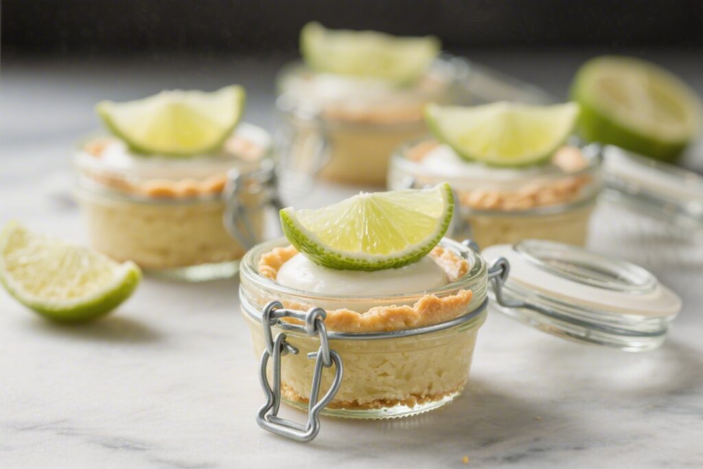 Mini Mason Jar Key Lime Pies