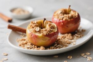 Healthy Baked Apples With Cinnamon Oat Crumble
