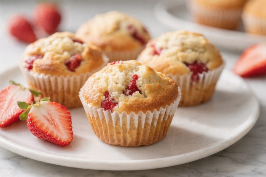 5 Ingredient Strawberry Muffins