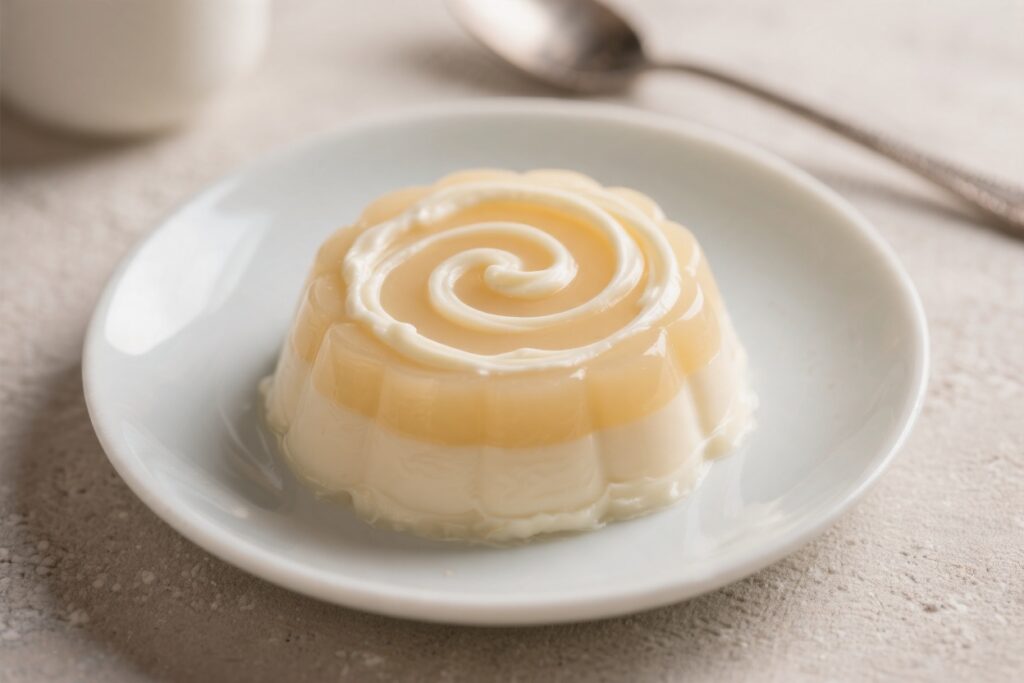 Keto Jello Dessert With Creamy Vanilla Swirl