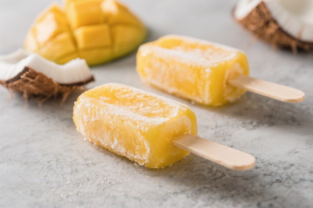 Frozen Mango Coconut Pops