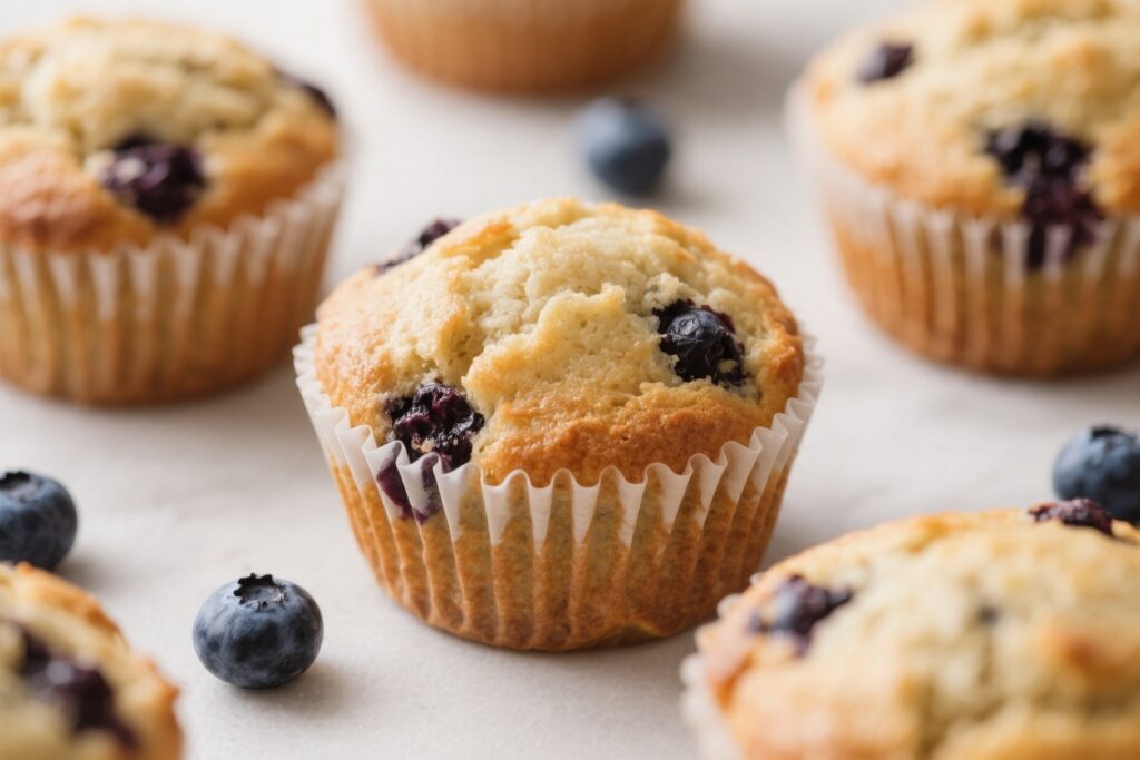 One Bowl Blueberry Muffins