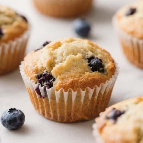 One Bowl Blueberry Muffins