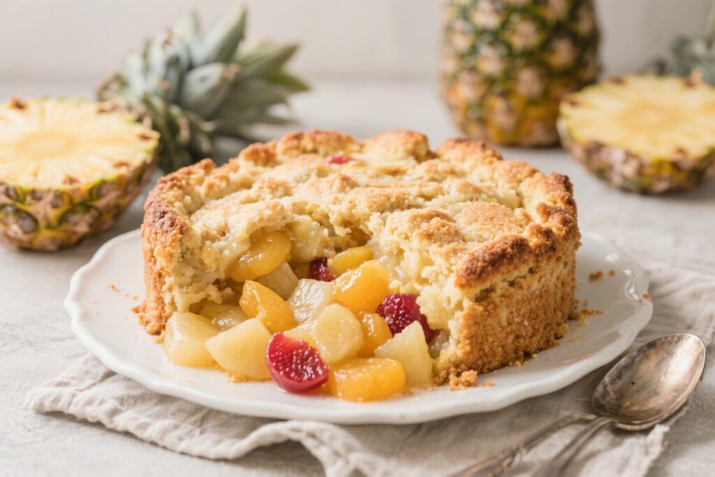 Easy Pineapple Dump Cake With Canned Fruit