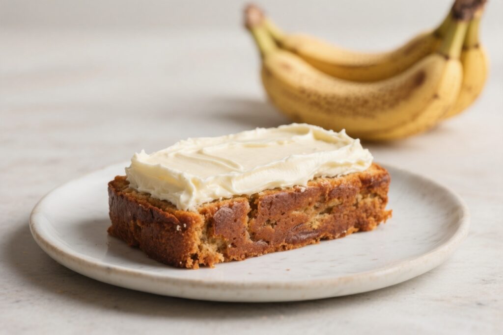 Banana Bread Dessert With Cream Cheese Frosting - Soft, Moist, and Comforting