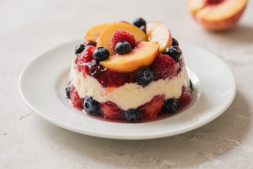 Peach and Berry Layered Summer Pudding