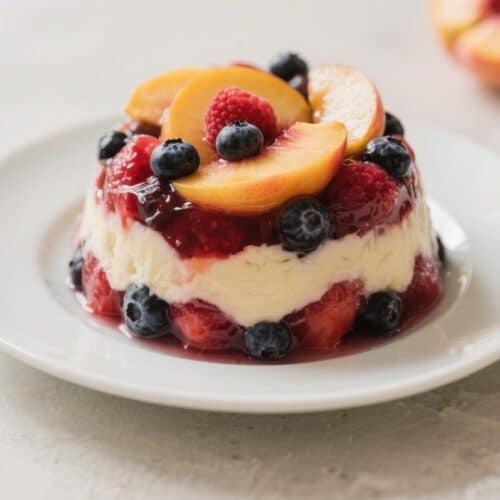 Peach and Berry Layered Summer Pudding