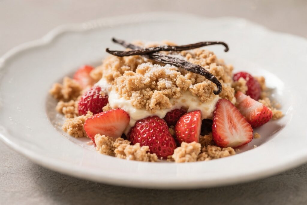 Strawberry Crumble With Vanilla