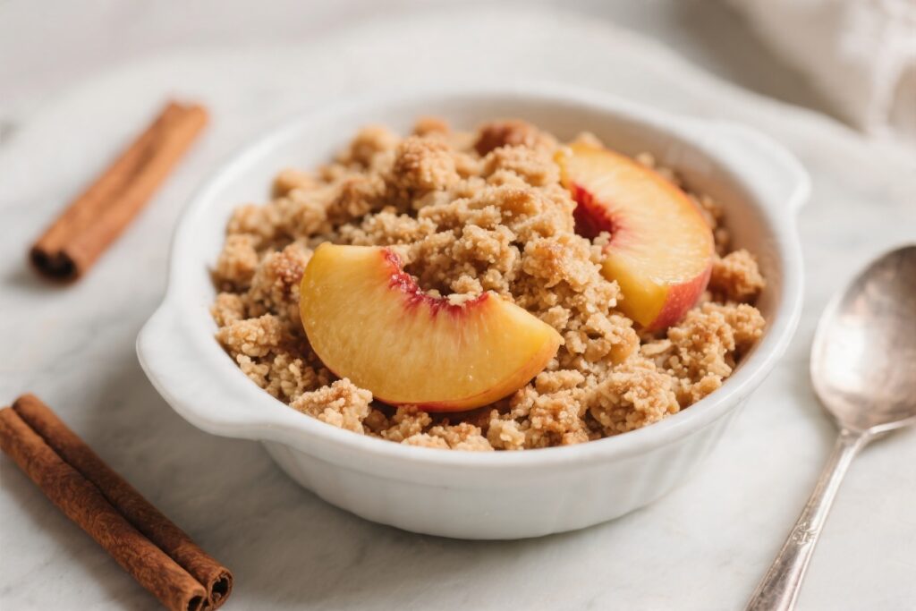 Peach Crumble With Cinnamon