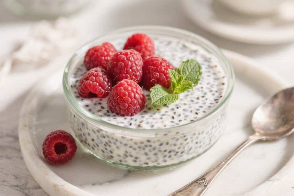 Raspberry Chia Pudding Summer Snack