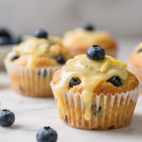 Glazed Lemon Blueberry Muffins