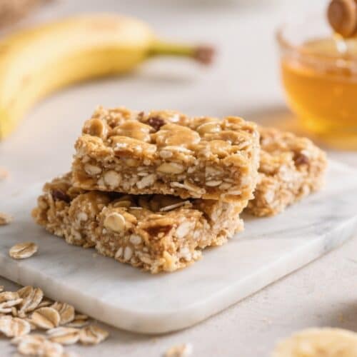 Healthy Banana Oat Dessert Bars with Honey