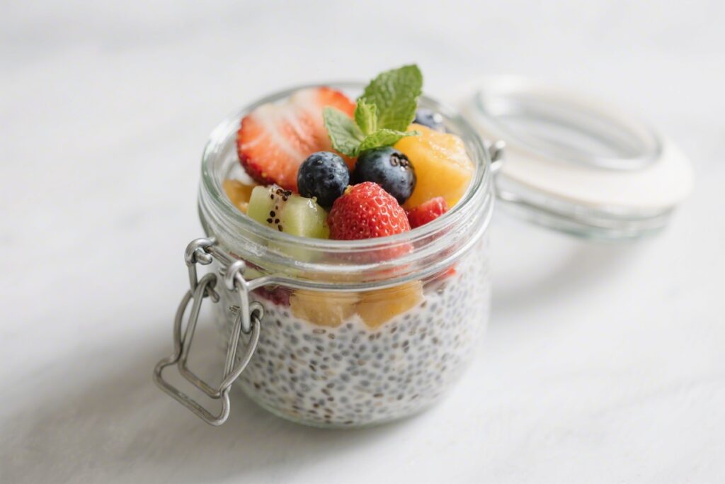 Mixed Summer Fruit Chia Pudding Jar