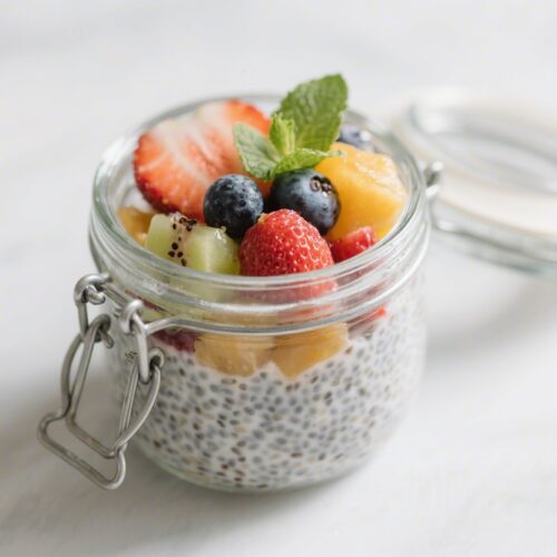 Mixed Summer Fruit Chia Pudding Jar