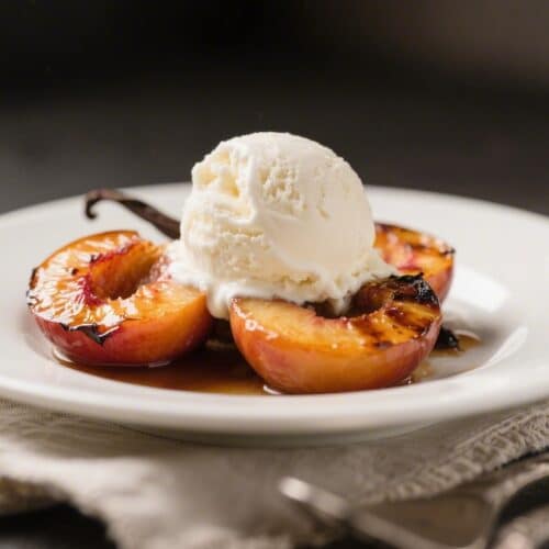 Roasted Stone Fruit with Vanilla Ice Cream