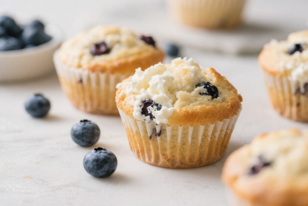 Blueberry Muffins with Cottage Cheese