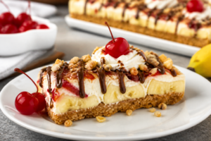 No Bake Banana Split Dessert Bars