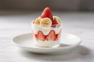 Strawberry and Banana Dessert Parfait With Yogurt