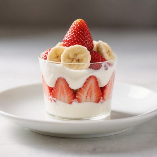 Strawberry and Banana Dessert Parfait With Yogurt
