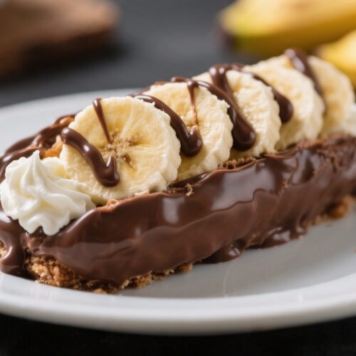No Bake Banana Split Dessert with Chocolate and Cream