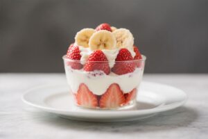 Select Strawberry and Banana Dessert Parfait With Yogurt