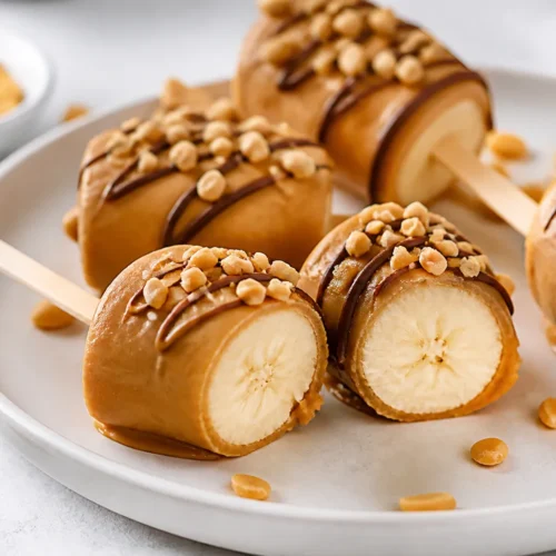 Frozen Banana Dessert Pops with Peanut Butter Coating