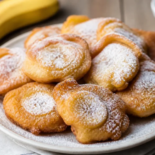 Quick Banana Dessert Fritters with Sugar Dusting