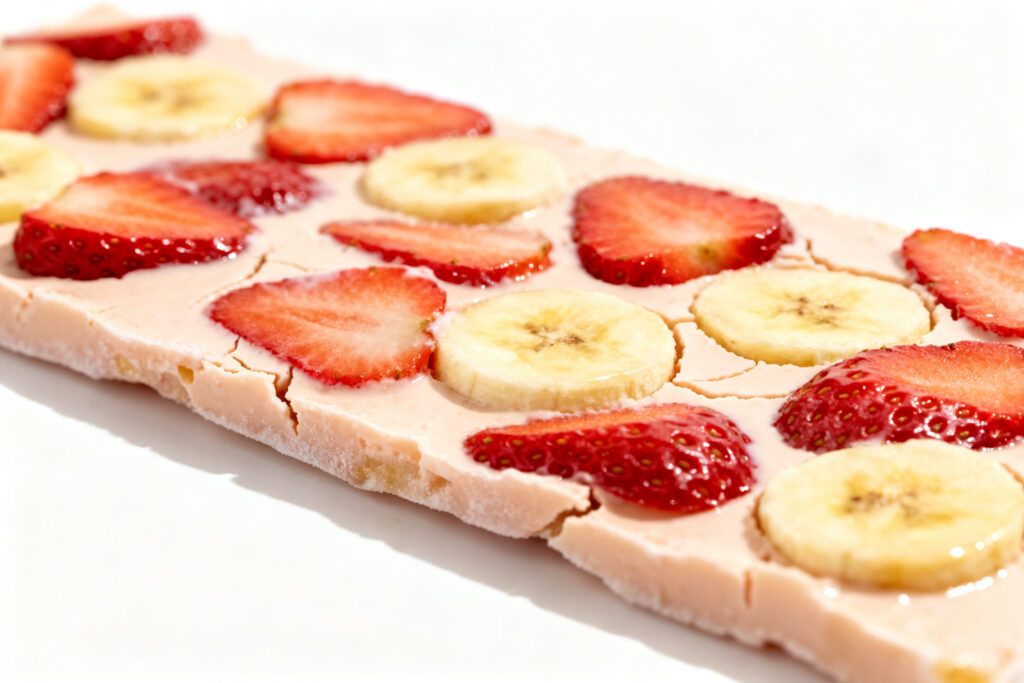 Strawberry and Banana Frozen Yogurt Bark