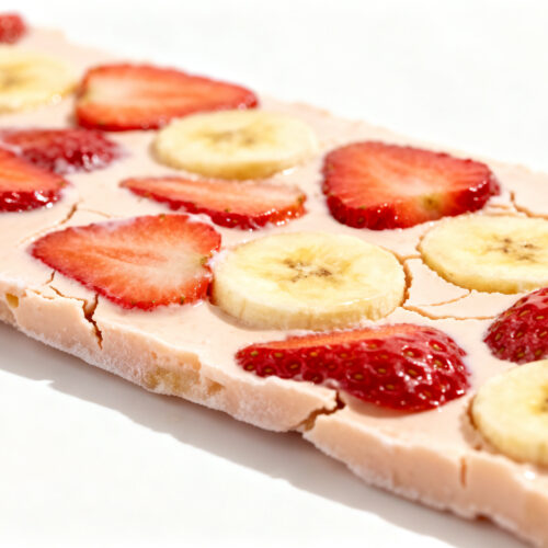 Strawberry and Banana Frozen Yogurt Bark