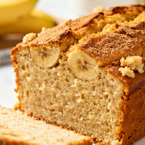 Banana Bread With Cinnamon Sugar Topping